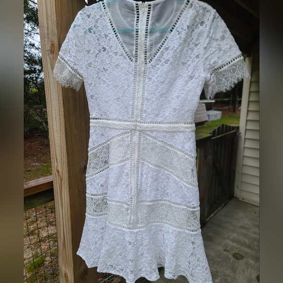 French Connection Chante Lace Minidress size 10 bridal shower bachelorette - Picture 5 of 14